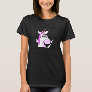 Camiseta Você amaldiçoa Muito Humor Rosa Do Unicórnio