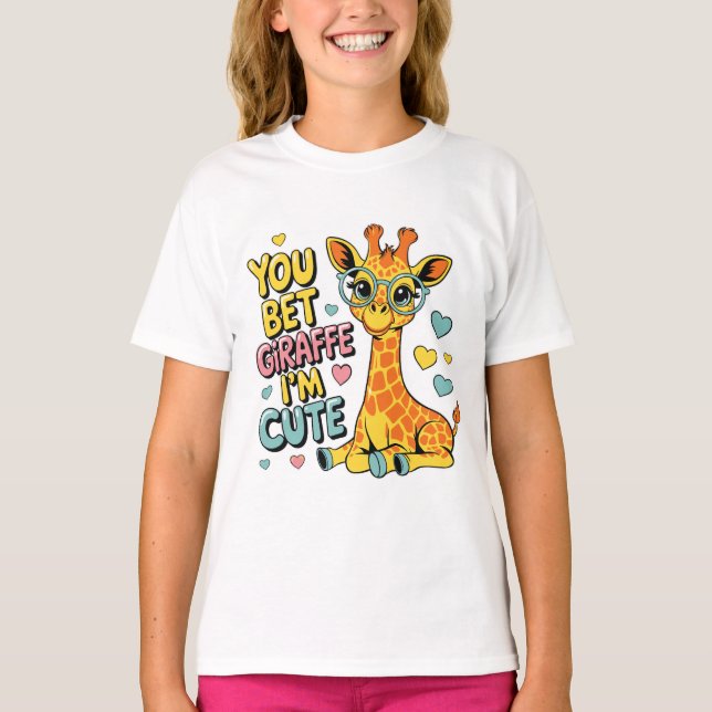 Camiseta Você Aposta Girafa Eu Sou Fofo – Piada Divertida d (Frente)