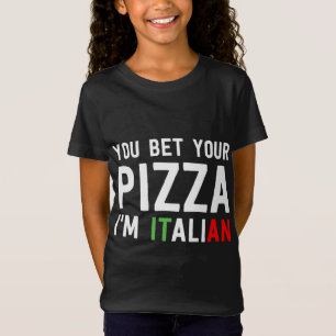 Camiseta Você aposta que sua pizza eu sou italiano engraçad
