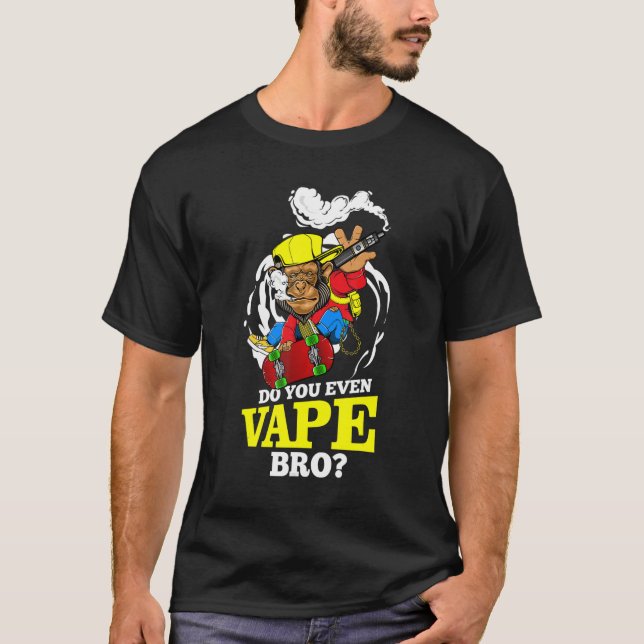 Camiseta Você até vape o macaco que segura skate e (Frente)