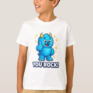 Camiseta Você Balança Monstro Azul Polegar para Cima Supers