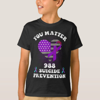 Camiseta Você Bandeira dos EUA 988 Fita de Conscientização