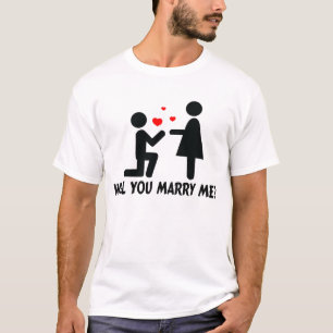 Camiseta Você casar-me-á dobrou o homem & a mulher do