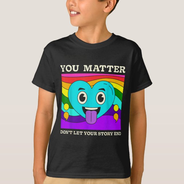 Camiseta Você Coração Arco-íris de Conscientização sobre Pr (Frente)