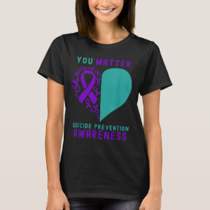 Camiseta Você - Coração & Desenho de Fita Prevenção ao Suic