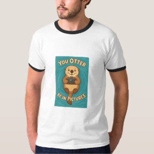Camiseta Você deve estar em fotos com uma lontra de mar cúb