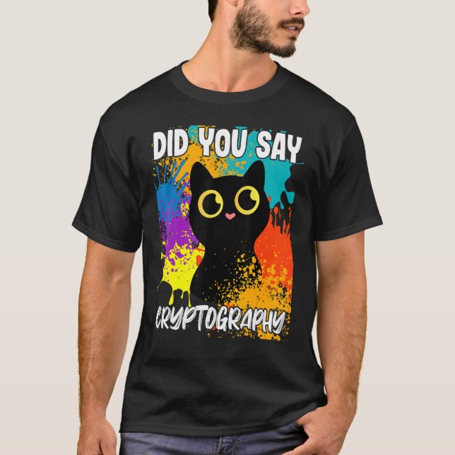 Camiseta Você Disse Criptografia Gato Preto (Frente)