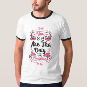 Camiseta Você é a única exceção, citação de letras Paramore