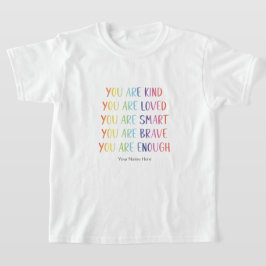 Camiseta Você É Amado Diversão Arco-Íris Afirmações Positiv