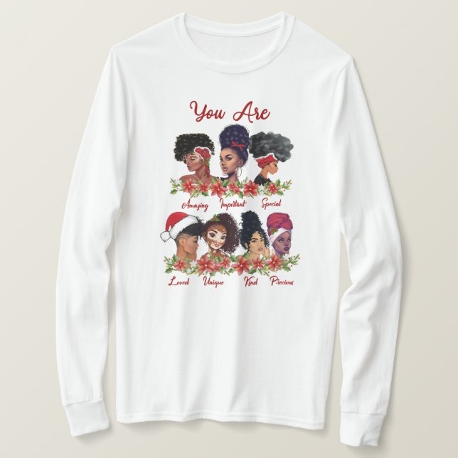 Camiseta Você É...Camiseta com Mangas Longas (Frente do Design)