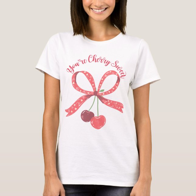 Camiseta Você é Cherry Sweet Cute Cherry Arco Pun (Frente)
