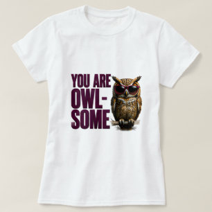 Camiseta 🦉 Você É Coruja-mente Fofo Citação de Trocadilho