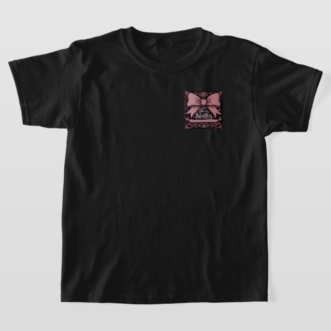 Camiseta Você é digno, Proverbs, T-Shirts Negras Meninas (Postura )