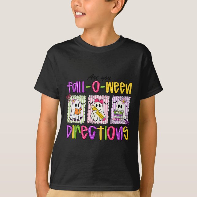 Camiseta Você é Direções Fall-o-ween Engraçado Professor Ol (Frente)