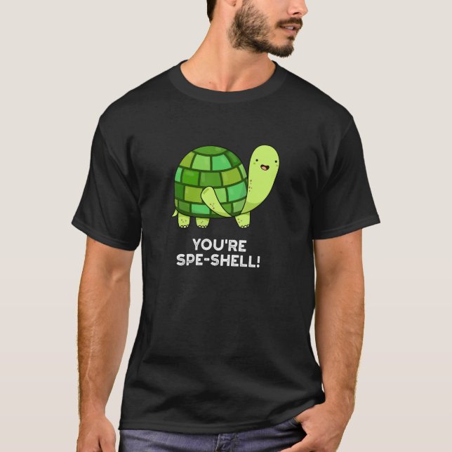 Camiseta Você é Engraçado Engraçado Tortoise Pun Escuro BG (Frente)