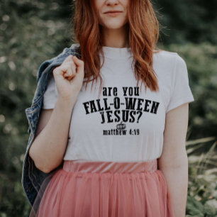 Camiseta Você é Fall-O-Ween Jesus Cristão Halloween