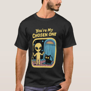 Camiseta Você é Gato Preto Alien Escolhido Vintage Retro 60