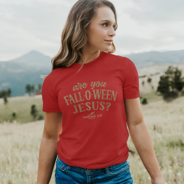Camiseta Você é Jesus CAIU-O-WEEN? Christian Halloween (Criador carregado)
