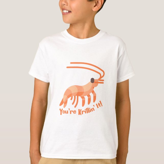 Camiseta Você é Krillin! Cartoon de Krill Pun Cute (Frente)