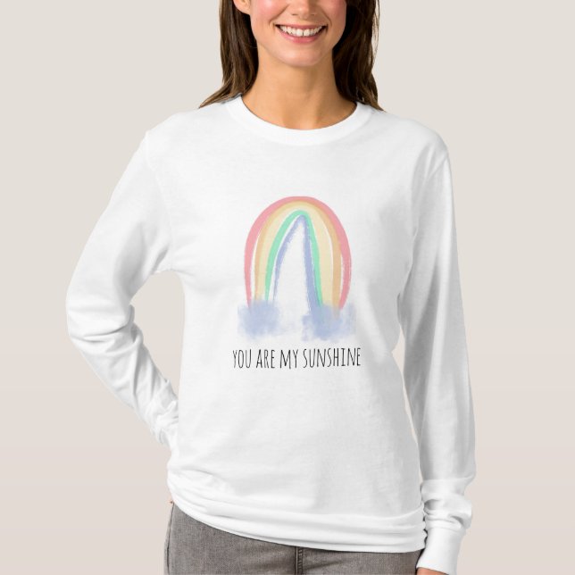Camiseta Você é meu arco-íris pintado à aguarela sol  (Frente)