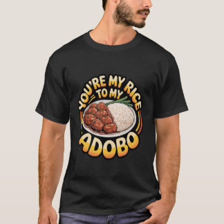Camiseta Você É Meu Arroz para o Meu Adobo Casal de Comida