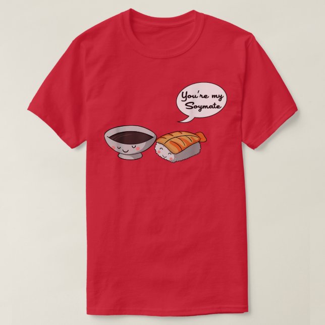 Camiseta Você é meu companheiro de Soymate - Casal japonês  (Frente do Design)
