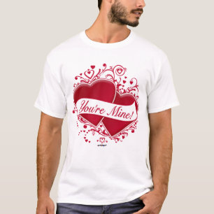 Camiseta Você é meu!Corações vermelhos