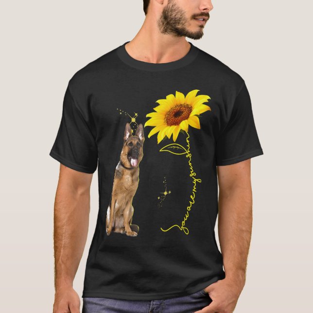 Camiseta Você É Meu German shepherd De Girassol (Frente)