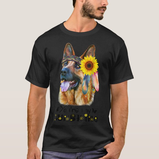 Camiseta Você É Meu German shepherd Sol E Girassol (Frente)