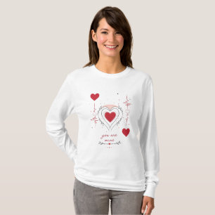 Camiseta Você É Meu Minimalista Arte de Linha do Coração