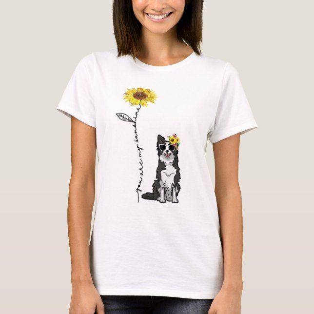 Camiseta Você É Meu Sol, Borda Collie Lover (Frente)