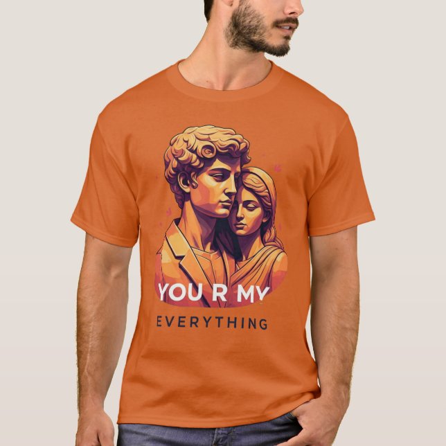 Camiseta "Você é meu tudo" Romântico para Casal (Frente)
