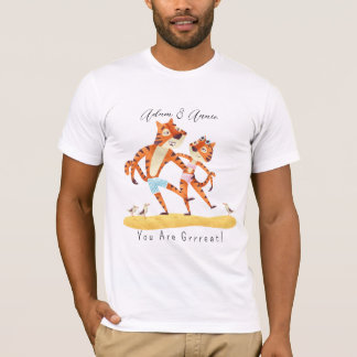 Camiseta Você É O Grande Tigre Personalizado Dando-Lhe O Pr