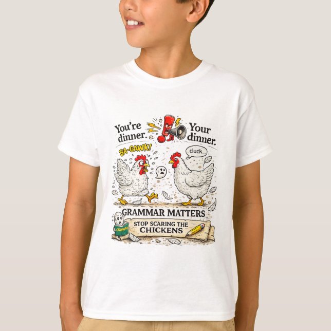 Camiseta Você é o Jantar Problemas de Gramática Engraçado C (Frente)