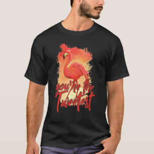 Camiseta Você é o pássaro 3 da praia Flamingo, rosa, no Twi