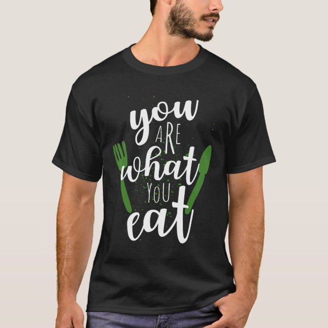 Camiseta Você É O Que Você Come Para Vegans Pescetarian Veg (Frente)