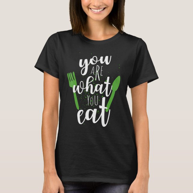 Camiseta Você É O Que Você Come Para Vegans Plant Clean (Frente)