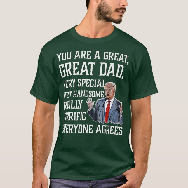 Camiseta Você é pai excelente Engraçado Pais Donald Trump (Frente)