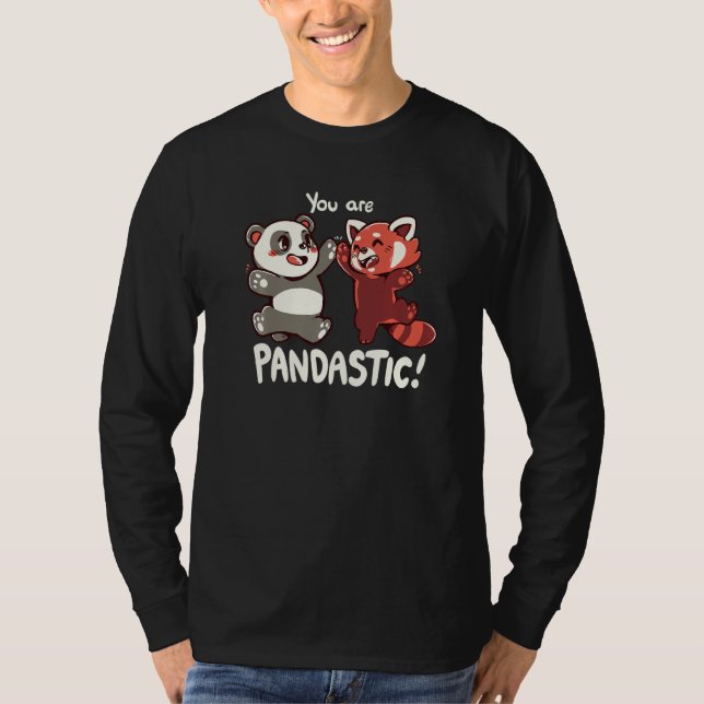 Camiseta Você é Pandastic High Five Red Panda e Panda (Frente)