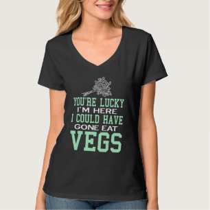 Camiseta Você é sortudo Vegan Vegetarian saudável