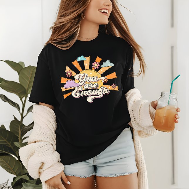 Camiseta Você É Suficiente Em Termos De Tipografia, Saúde M (Criador carregado)