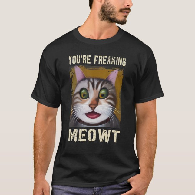 Camiseta Você é tarado, Gato Vintage. (Frente)