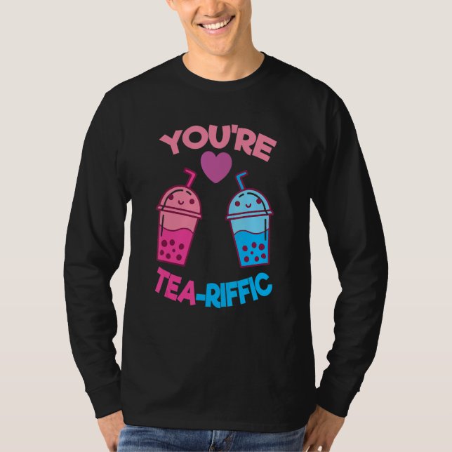 Camiseta Você é Tea Riffic Pearl milk Bubble Tea Fan Boba T (Frente)