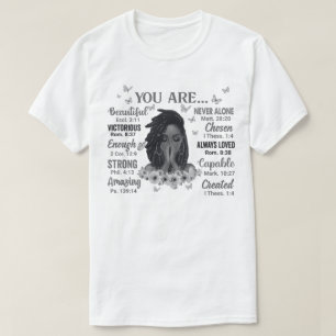 Camiseta Você É Uma Mulher Negra Cristã Melanin Sista