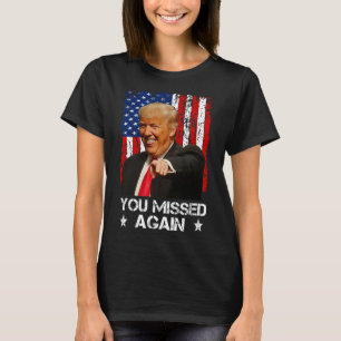 Camiseta Você Errou Novamente Trump 2025 Bandeira EUA 2
