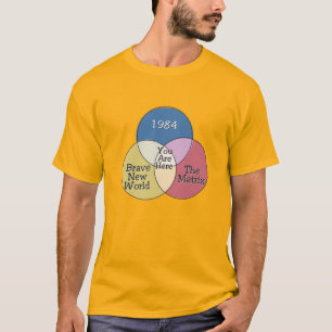 Camiseta Você está aqui 1984 Bravo Novo Mundo A Matrix ve