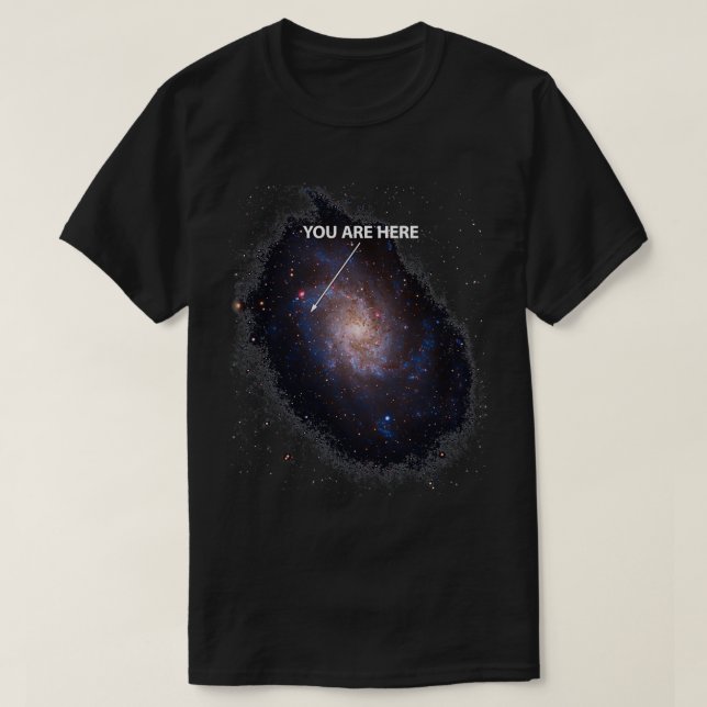 Camiseta Você Está Aqui Galáxia Universa (Frente do Design)