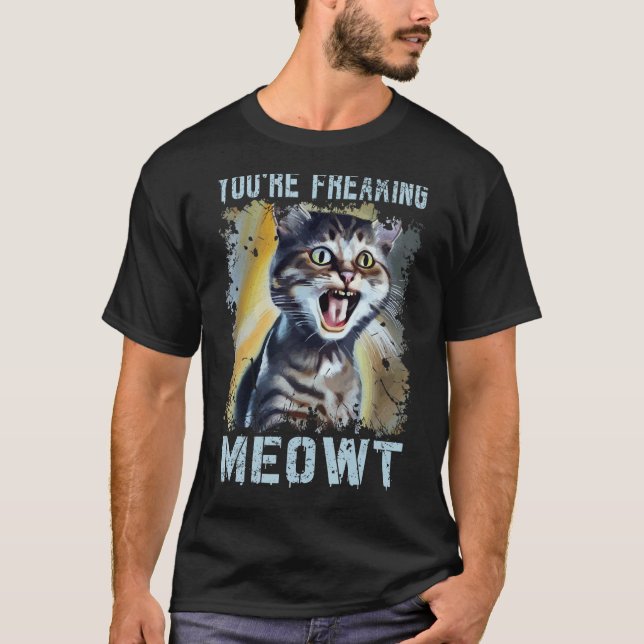 Camiseta Você está assustando Gato-de-Cabra-de-Ovo Gato-de- (Frente)
