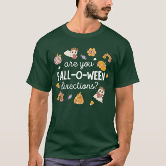 Camiseta Você está caindo nas direções do Halloween da prof