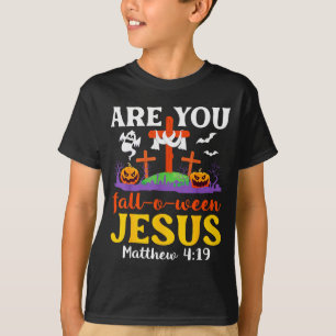Camiseta Você Está Caindo no Dia das Bruxas Jesus Mateus Fé